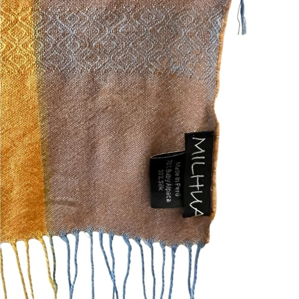 MILHUA PERU BABY ALPACA AND SILK SCARF EUC 14x82